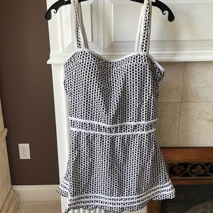 Black & White Geometric One-Piece Swim Dress